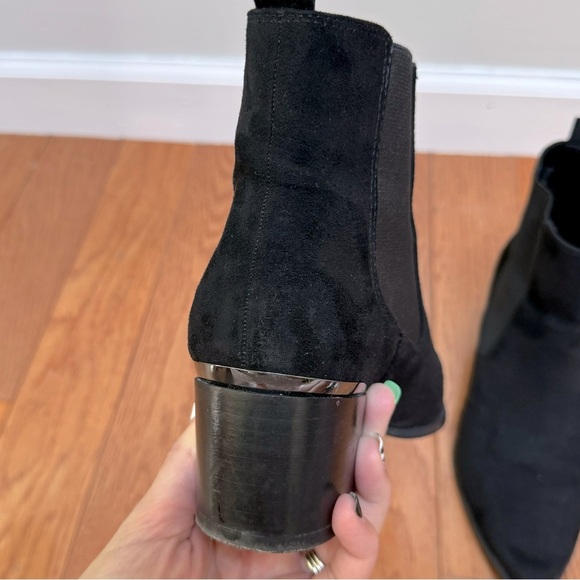 Nine West Pointed Toe Faux Suede Booties Black Size 8.5 - Picture 10 of 12